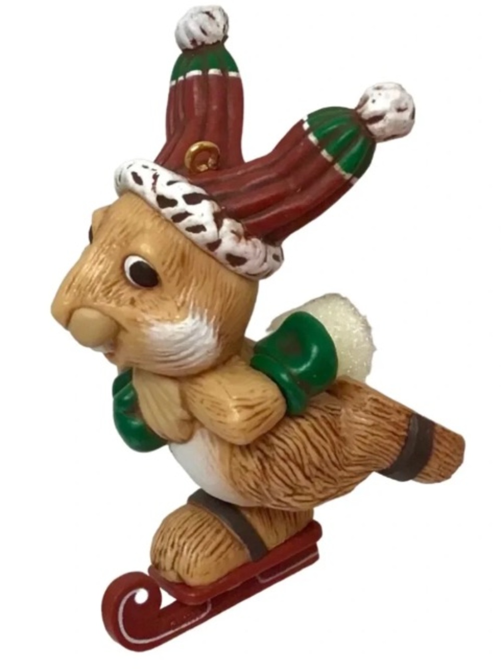 Brown & Green Skating Squirrel Ornament - Unknown Brand